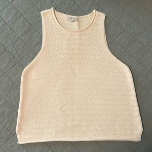 Madewell cream sleeveless knit top. Size M. Gently worn. No flaws.